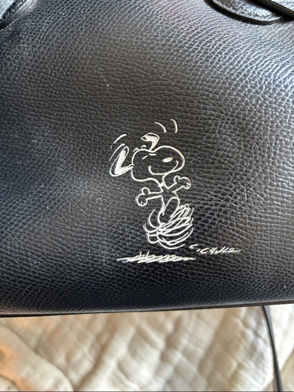 Coach x Peanuts Limited Edition Black Leather Satchel - Picture 5 of 5